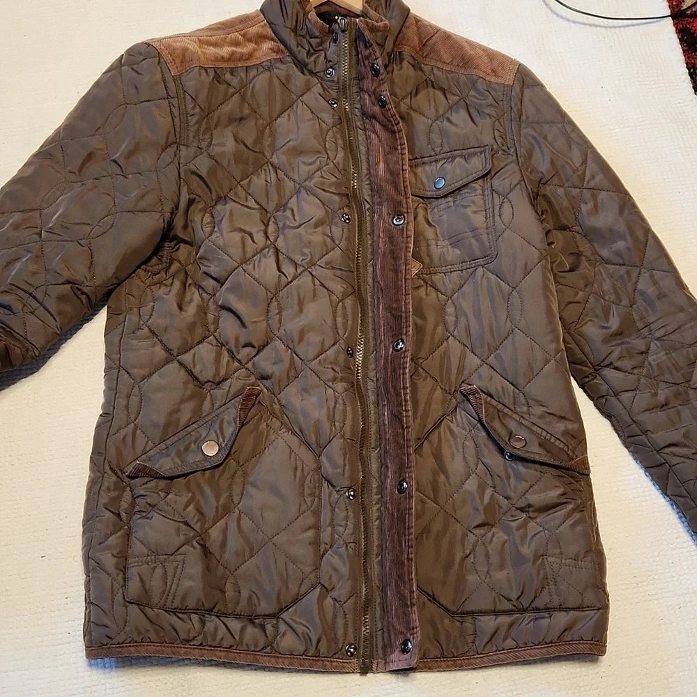 Next Authentic custom designed quilted jacket with corduroy elbow patch